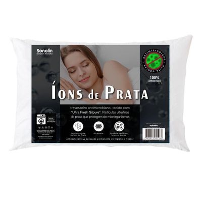 Travesseiro Sonolin Íons de Prata 50x70cm Branco - 2 Unidades Branco