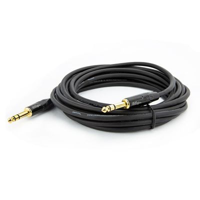 Cabo P10 para P10 Estereo Profissional - Preto 3 Metros