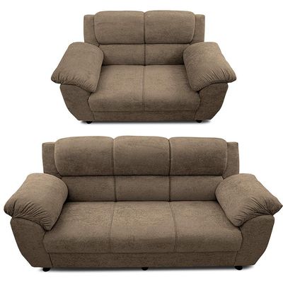 Sofá de 3 e 2 Lugares Cama inBox Paris com 202cm e 152cm de Larguras e Revestidos em Bouclé Marrom