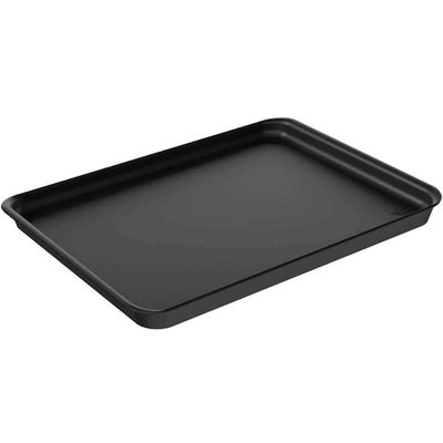 Kit 12 Bandejas Plásticas Servir Coza 32x23cm Preto Restaurante A4 Fast Food Lanchonete Bar