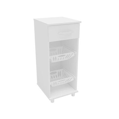 Cozinha Completa Bartira Amazonita com 8 Portas, 3 Gavetas e 6 Prateleiras + Fruteira Politorno Facility com 1 Gaveta e 2 Cestos Damasco com Branco