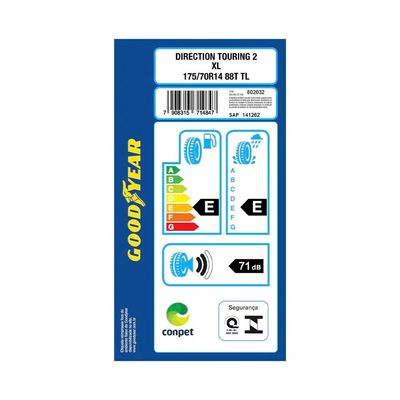 Pneu Aro 14 Goodyear Direction Touring 2 175/70 88T XL 2 Unidades n/a