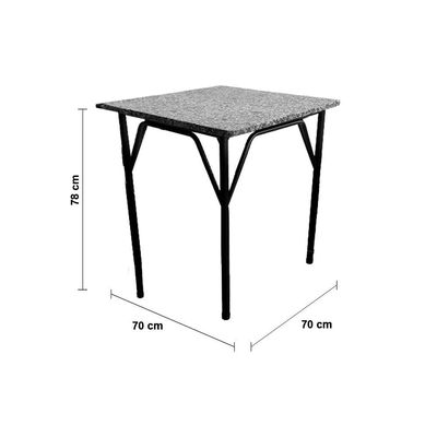 Mesa de Jantar Quadrada Famais Noruega com 4 Cadeiras Preto