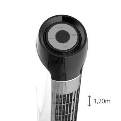 Ventilador de Torre 120cm Spirit Sky 45W de Potência com 3 Velocidades, Função Bom Sono e Vento Natural Branco com Prata / 220V