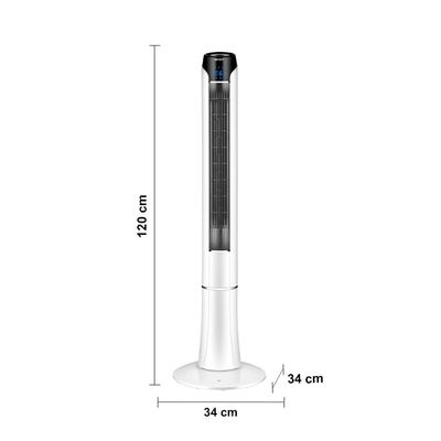 Ventilador de Torre 120cm Spirit Sky 45W de Potência com 3 Velocidades, Função Bom Sono e Vento Natural Branco com Prata / 110V