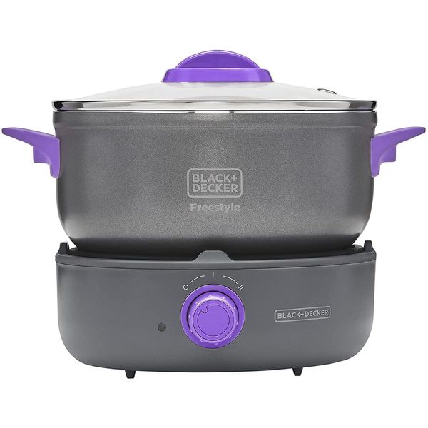 Panela Eletrica Black & Decker Freestyle 700w Cinza / Roxo 2,5L 110V PC700-BR