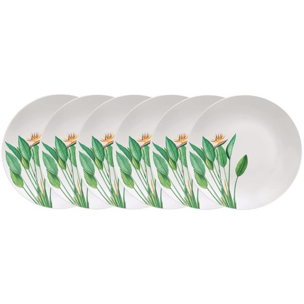 Jogo de Pratos Raso Tramontina Graziela em Porcelana Leve Cupe 6 Unidades 25cm 96950/013