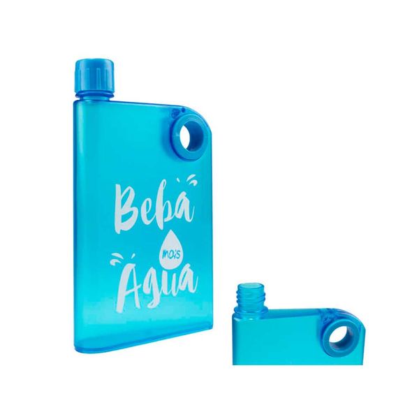 Garrafa Plastica Quadrada Interponte Azul 380ml 002GAR00004AZ