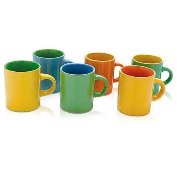 Mini Canecas para Cafe Mimo Style Bicolor Multicor 6 Pecas 80ml CR501