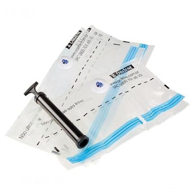 Kit De Saco A Vácuo Organizador 4 Médios 45x65cm Transparente Vac Bag Ordene + Bomba De Ar