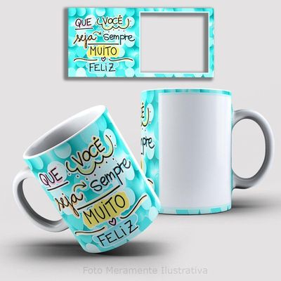 Caneca De Porcelana 325ml Decorada Feliz Aniversário Feliz Aniversário 3
