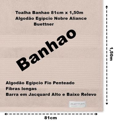 Toalha Banhão Buettner Algodão Egípcio Nobre 81cmx150m Aliance Palha