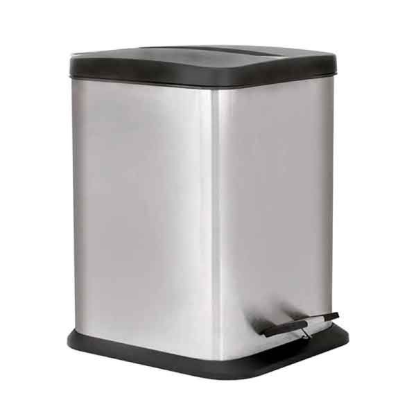 Lixeira Mor Jaspe Quadrada Inox Cinza 6L 008232