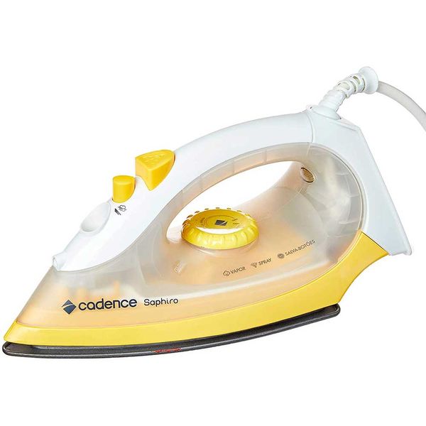 Ferro a Vapor Cadence Saphiro 1200W Amarelo/Branco 220V IRO200-220
