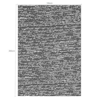 Tapete para Quarto 135x200cm Cinza Mesclado Antiderrapante Poliéster Algodão Jacquard Odessa