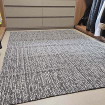 Tapete para Quarto 135x200cm Cinza Mesclado Antiderrapante Poliéster Algodão Jacquard Odessa