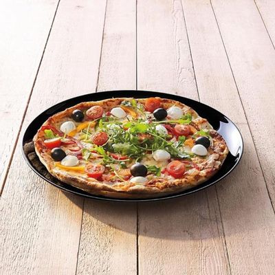 Prato de Vidro Opalino 32cm Lyor Black Friends Time Pizza Luminarc Preto Avulso