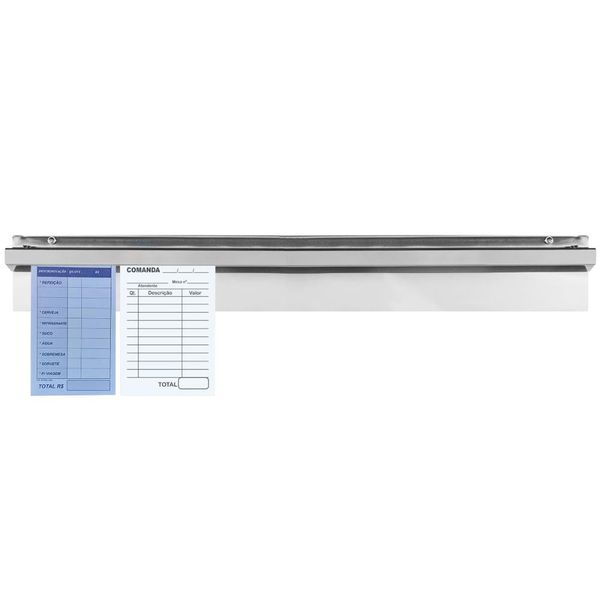 Porta Comandas de Parede 60cm Aço Inox com Esferas de Vidro Domama