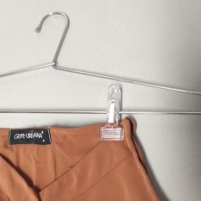 Kit 100 Presilhas de Roupas para Cabides Loja Prendedores Reforçadas Transparente Cinquetti