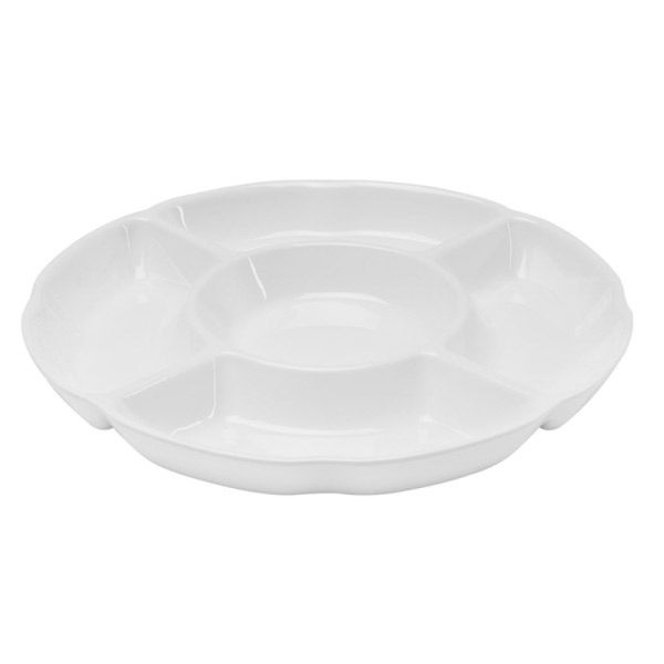 Travessa para Petiscos com 5 Divisorias Haus Concept Branca 25cm 54001/000