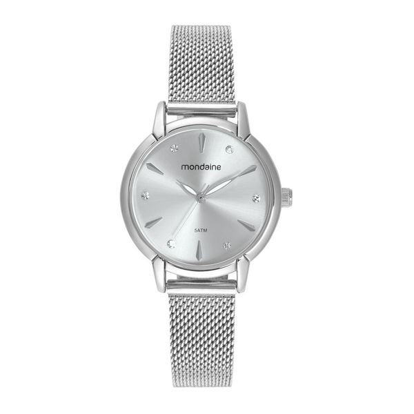 Relogio Mondaine Feminino Ref:32703l0mvne1 Casual Mesh Prateado