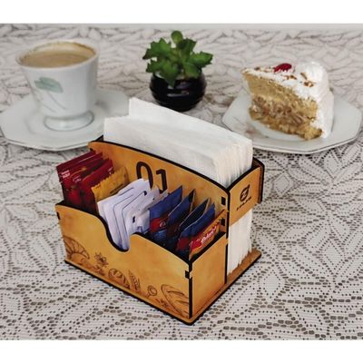 Porta Guardanapos e Sachês de Mesa MDF Numerados 1 ao 25 Zanline Madeira