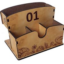 Porta Guardanapos e Sachês de Mesa MDF Numerados 1 ao 25 Zanline Madeira