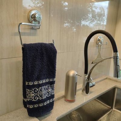 Porta Toalha de Rosto Toalheiro de Lavabo com Ventosa Faciliti Cromado Schmitt