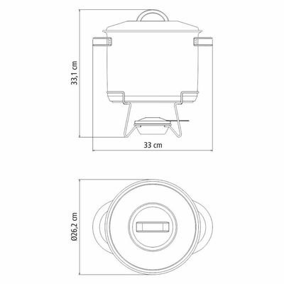 Rechaud Tramontina Solar 7,8L Aço Inox Fundo Triplo com Fogareiro e Tampa de Inox