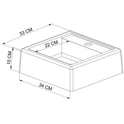 Cuba de Sobrepor para Banheiro Ametista Preto 33x34cm Lavabo Bancada