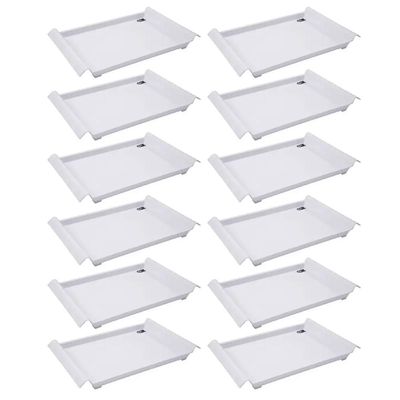 12 Bandejas de Servir com Alças 34x19cm Brancas Restaurante Café da Manhã Decorativa Coza
