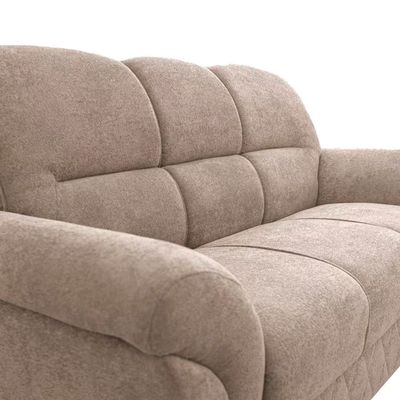 Sofá de 3 e 2 Lugares Cama inBox Mourato com 187cm e 140cm de Larguras e Revestidos em Bouclé Bege Claro