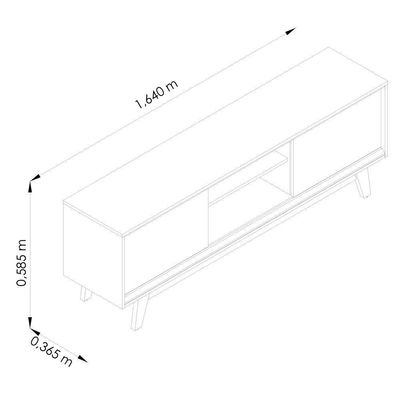Rack Bancada Atlas Cinamomo Off White Para Tv Até 70 Madetec Cinamomo Off White