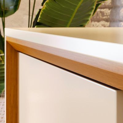 Rack Bancada Atlas Cinamomo Off White Para Tv Até 70 Madetec Cinamomo Off White