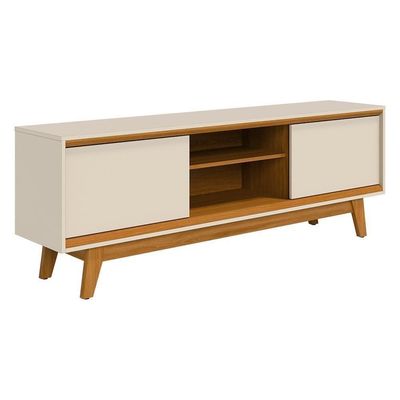 Rack Bancada Atlas Cinamomo Off White Para Tv Até 70 Madetec Cinamomo Off White