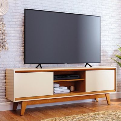 Rack Bancada Atlas Cinamomo Off White Para Tv Até 70 Madetec Cinamomo Off White