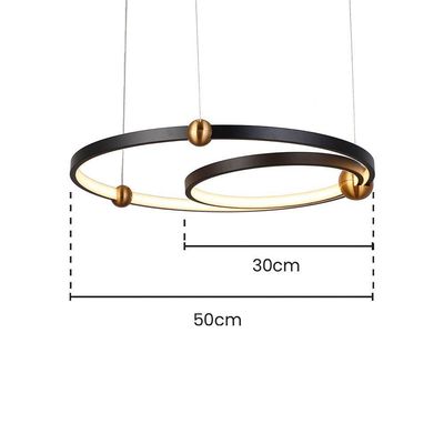 Lustre Pendente Skylight Circles 3074 Preto-dourado Led Bivolt Preto-dourado