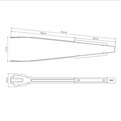 Pegador para Carvão Tramontina Churrasco 47,3cm em Aço Inox e Cabo de Madeira Natural
