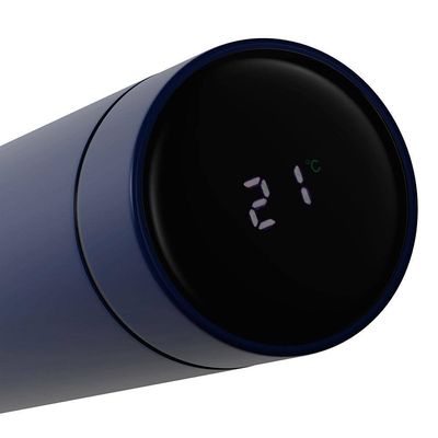 Garrafa Térmica Wolff com Termômetro Led Azul - 500ml Azul