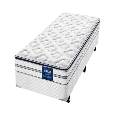 Cama Box Solteiro AmericanFlex Topázio Gel com Pillow Top e Molas Ensacadas 30x88x188 cm Branco