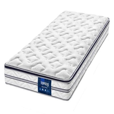 Cama Box Solteiro AmericanFlex Topázio Gel com Pillow Top e Molas Ensacadas 30x88x188 cm Branco