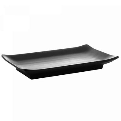 Travessa Melamina Prato Sushi Lyor Tóquio Preto 17,5x11x2cm Retangular