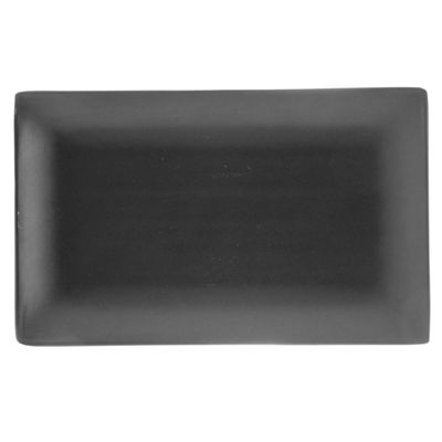 12 Pratos Sushi Travessa Preto Melamina Lyor 17,5x11x2cm Petiscos Tóquio Comida Japonesa