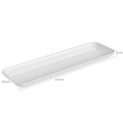 Petisqueira Retangular Prato Porta Petisco Coza Grande Branco