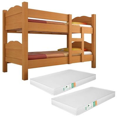 Beliche Multifuncional Que Vira 2 Camas Madrid Com Grades De Proteção - Nature Com 2 Colchões