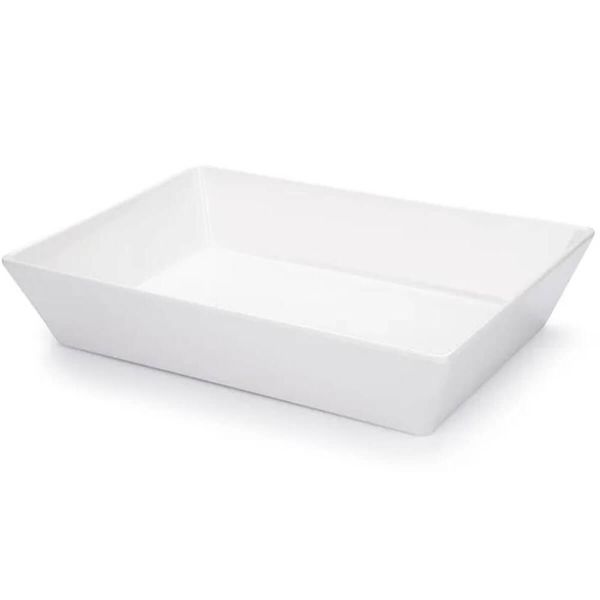 Travessa Melamina Branca 4L Profissional Servir Buffet Haus Concept Saladas Massas