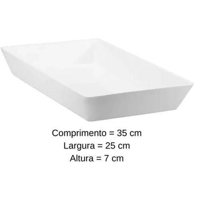 Travessa Melamina Branca 4L Profissional Servir Buffet Haus Concept Saladas Massas