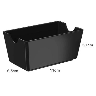 Porta Sachês de Mesa Preto Uno Coza Organizador Plástico para Molhos Chá Açúcar Sal