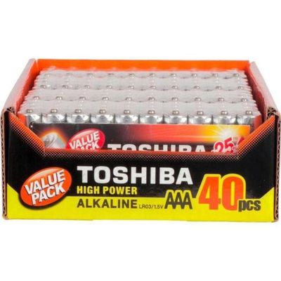 Pilha Alcalina Aaa 1,5v Lr03gcp (c/40 Pilhas) Toshiba