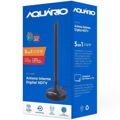Antena Digital Hdtv Cabo 2,5m Dtv-100p